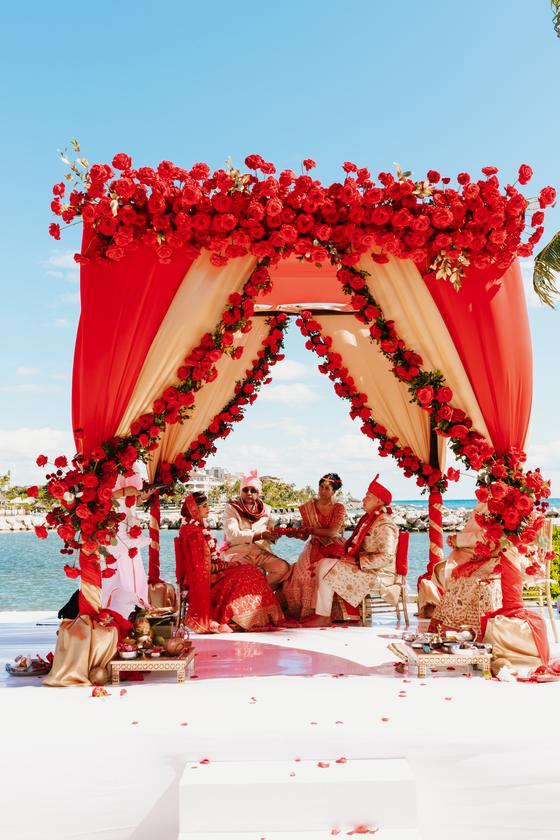 The mandap alone at the water's edge