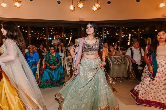 Bride spinning on the sangeet dance floor