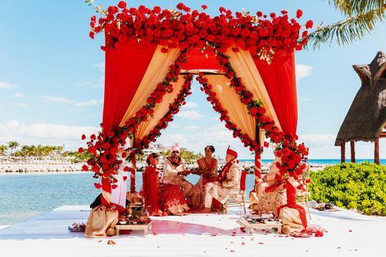 Rose mandap wide, open water beyond
