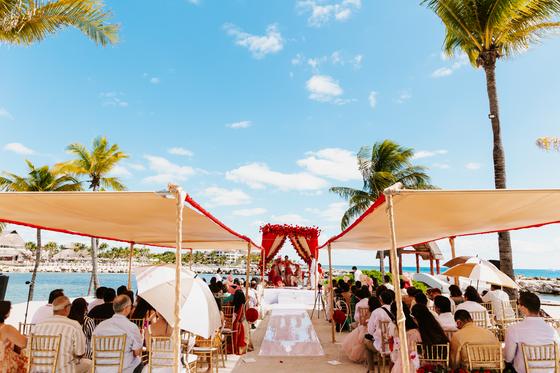 The ceremony seen from the back of the seating